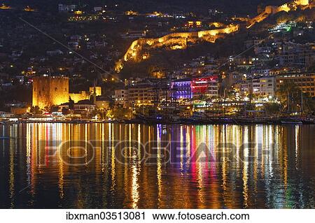 "Kizil Kule, Red Tower, with the ramparts and the harbour, Alanya, Turkish Riviera, Province of Antalya, Mediterranean Region, Turkey, Asia" View Large Photo Image Stock Image - "Kizil Kule, Red Tower, with the ramparts and the harbour, Alanya, Turkish Riviera, Province of Antalya, Mediterranean Region, Turkey, Asia". Fotosearch
