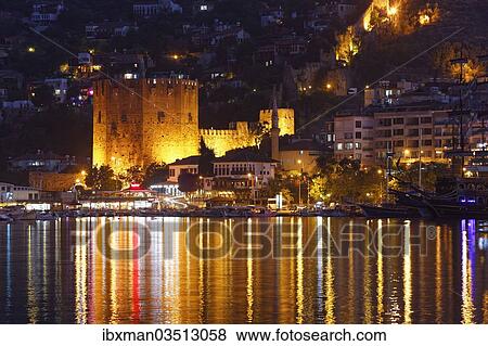 "Kizil Kule, Red Tower, with the harbour, Alanya, Turkish Riviera, Province of Antalya, Mediterranean Region, Turkey, Asia" View Large Photo Image Stock Photo - "Kizil Kule, Red Tower, with the harbour, Alanya, Turkish Riviera, Province of Antalya, Mediterranean Region, Turkey, Asia". Fotosearch