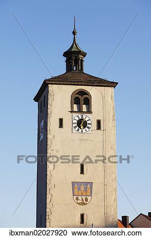 Stock Image - "Klettnersturm tower, Tirschenreuth, Upper Palatinate, Bavaria, Germany, Europe, PublicGround, Europe". Fotosearch