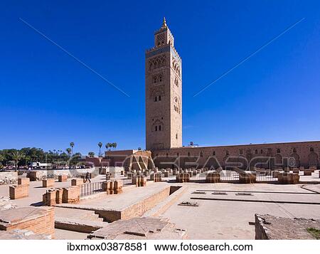 Stock Image - "Koutoubia Mosque, 1158, Medina, Marrakech, Marrakech-Tensift-Al Haouz, Morocco, Africa". Fotosearch