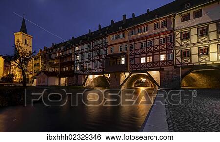 "Kraemerbruecke bridge at night, Erfurt, Thuringia, Germany, Europe, PublicGround, Europe" View Large Photo Image Stock Photograph - "Kraemerbruecke bridge at night, Erfurt, Thuringia, Germany, Europe, PublicGround, Europe". Fotosearch