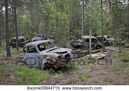 "Kyrko Mosse junkyard, Ryd, Tingsryd, Kronoberg County, Sweden, Europe" View Large Photo Image Stock Photography - "Kyrko Mosse junkyard, Ryd, Tingsryd, Kronoberg County, Sweden, Europe". Fotosearch