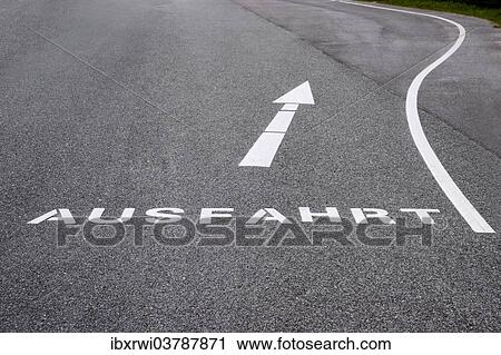 "Label """"Ausfahrt"""" or """"exit"""" on asphalt" View Large Photo Image Stock Image - "Label """"Ausfahrt"""" or """"exit"""" on asphalt". Fotosearch