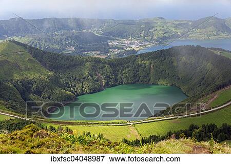 "Lagoa do Canario and Lagoa Azul, Caldeira das Sete Cidades, Sao Miguel, Azores, Portugal, Europe" View Large Photo Image Stock Photo - "Lagoa do Canario and Lagoa Azul, Caldeira das Sete Cidades, Sao Miguel, Azores, Portugal, Europe". Fotosearch