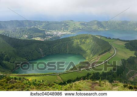 "Lagoa do Canario and Lagoa Azul, Caldeira das Sete Cidades, Sao Miguel, Azores, Portugal, Europe" View Large Photo Image Stock Photograph - "Lagoa do Canario and Lagoa Azul, Caldeira das Sete Cidades, Sao Miguel, Azores, Portugal, Europe". Fotosearch