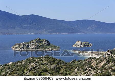Stock Image - "Lake Bafa with Ikizce Island, Twin Islands, Lake Bafa, Mugla Province, Aegean region, Turkey, Asia". Fotosearch