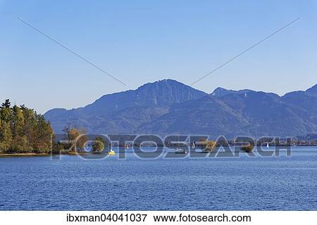 "Lake Chiemsee, left the Krautinsel, behind the Hochfelln, Chiemgau, Upper Bavaria, Bavaria, Germany, Europe" View Large Photo Image Stock Photo - "Lake Chiemsee, left the Krautinsel, behind the Hochfelln, Chiemgau, Upper Bavaria, Bavaria, Germany, Europe". Fotosearch