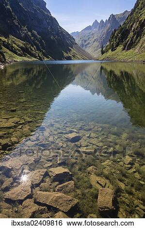 "Lake Faehlensee, Alpstein, Appenzell, Switzerland, Europe" View Large Photo Image Stock Photograph - "Lake Faehlensee, Alpstein, Appenzell, Switzerland, Europe". Fotosearch