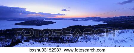 "Lake Kussharo at dawn, from the pass, Akan-Nationalpark, Bihoro, Hokkaido, Japan, Asia" View Large Photo Image Stock Photo - "Lake Kussharo at dawn, from the pass, Akan-Nationalpark, Bihoro, Hokkaido, Japan, Asia". Fotosearch