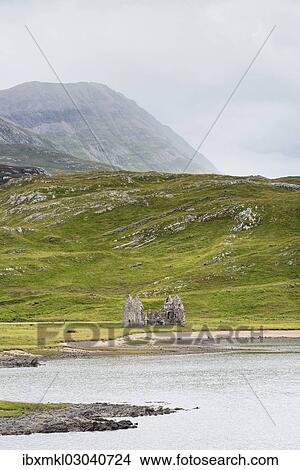 "Lake of Loch Assynt with ruins on the shore, Sutherland, Schottisches Hochland, Scotland, United Kingdom, Europe" View Large Photo Image Picture - "Lake of Loch Assynt with ruins on the shore, Sutherland, Schottisches Hochland, Scotland, United Kingdom, Europe". Fotosearch