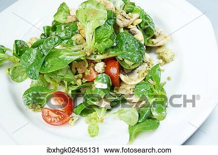 Lamb's lettuce with tomatoes and mushrooms View Large Photo Image Stock Image - Lamb's lettuce with tomatoes and mushrooms. Fotosearch