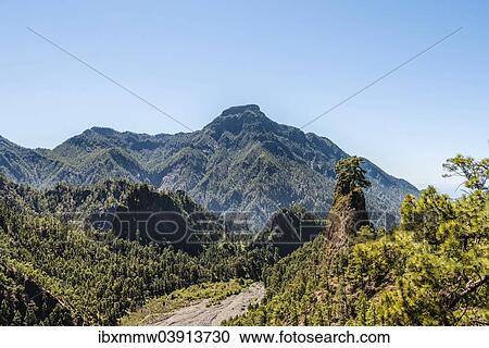 Stock Image - "Landscape in the Caldera de Taburiente National Park, La Palma, Canary Islands, Spain, Europe". Fotosearch