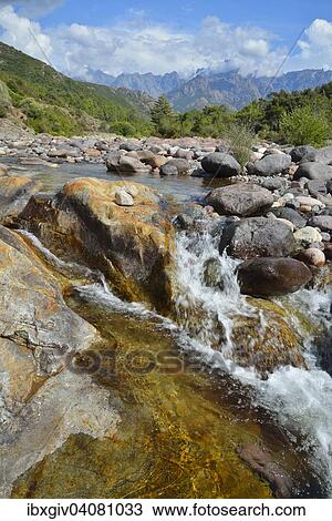 Stock Image - "Landscape on the river Fango, Fango valley, Haute-Corse, Corsica, France, Europe". Fotosearch
