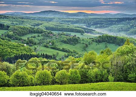 Picture - "Landscape, Protected Landscape Area Bile Karpaty, White Carpathian Mountains, Zitkova, Czech Republic, Europe". Fotosearch