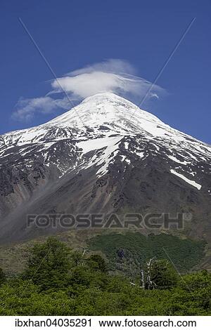 Stock Image - "Lanin Volcano, Curarrehue, Araucania Region, Chile, South America". Fotosearch
