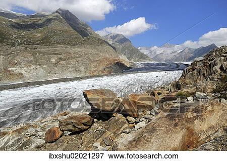 "Large Aletsch Glacier, UNESCO World Natural Heritage Site, Jungfrau-Aletsch-Bietschhorn region, Goms, Valais, Switzerland, Europe" View Large Photo Image Stock Photo - "Large Aletsch Glacier, UNESCO World Natural Heritage Site, Jungfrau-Aletsch-Bietschhorn region, Goms, Valais, Switzerland, Europe". Fotosearch