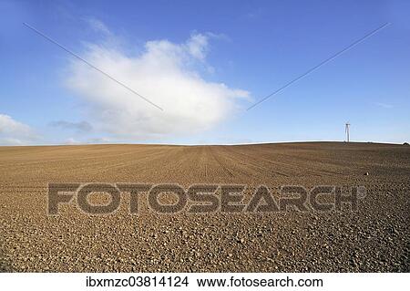 "Large field ready for sowing, behind a wind turbine, Rhena, Mecklenburg-Vorpommern, Germany, Europe" View Large Photo Image Picture - "Large field ready for sowing, behind a wind turbine, Rhena, Mecklenburg-Vorpommern, Germany, Europe". Fotosearch