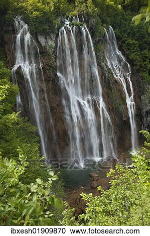 "Large Waterfall, Plitvice Lakes National Park, Croatia, Europe" View Large Photo Image Stock Image - "Large Waterfall, Plitvice Lakes National Park, Croatia, Europe". Fotosearch