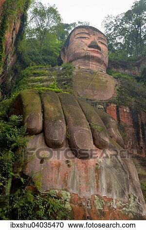 Stock Image - "Largest stone Buddha statue in the world, Leshan Giant Buddha, Leshan, Sichuan, China, Asia". Fotosearch