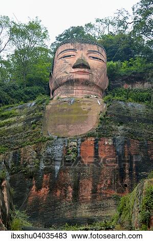 Stock Image - "Largest stone Buddha statue in the world, Leshan Giant Buddha, Leshan, Sichuan, China, Asia". Fotosearch