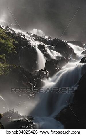 "Lattefossen Waterfall, Norway, Europe" View Large Photo Image Stock Image - "Lattefossen Waterfall, Norway, Europe". Fotosearch