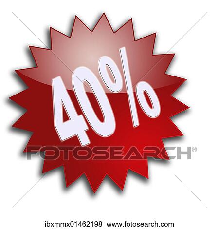 Stock Photo - "Lettering """"40%"""", percent, discount". Fotosearch