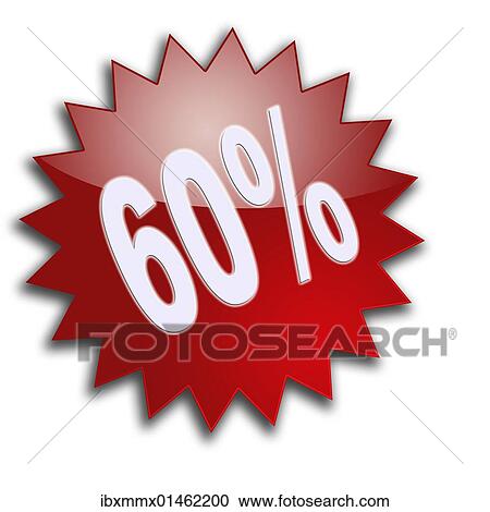 Stock Image - "Lettering """"60%"""", percent, discount". Fotosearch