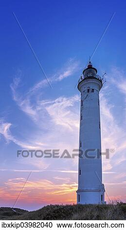 Stock Image - "Leuchtturm Lyngvig Fyr, Hvide Sande, Denmark, Europe". Fotosearch