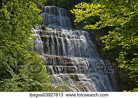 "L'Eventail waterfall, waterfalls of Herisson, Cascades du Herisson, Menetrux-en-Joux, Franche-Comte, France, Europe" View Large Photo Image Stock Image - "L'Eventail waterfall, waterfalls of Herisson, Cascades du Herisson, Menetrux-en-Joux, Franche-Comte, France, Europe". Fotosearch