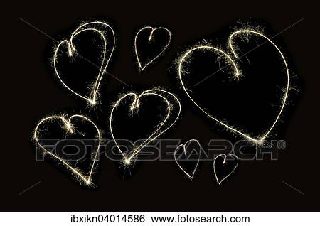 "Light painting, heart, sparks" View Large Photo Image Stock Photograph - "Light painting, heart, sparks". Fotosearch