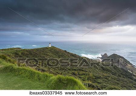 "Lighthouse at Cape Reinga at dawn, Cape Reinga, Northland Region, New Zealand, Oceania" View Large Photo Image Stock Photography - "Lighthouse at Cape Reinga at dawn, Cape Reinga, Northland Region, New Zealand, Oceania". Fotosearch