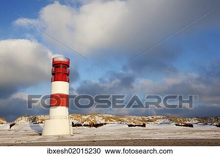 Stock Image - "Lighthouse, dunes, Helgoland, Schleswig-Holstein, Germany, Europe". Fotosearch