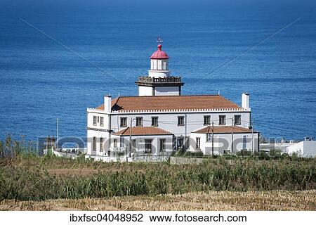 Stock Image - "Lighthouse, Ginetes, Sao Miguel, Azores, Portugal, Europe". Fotosearch