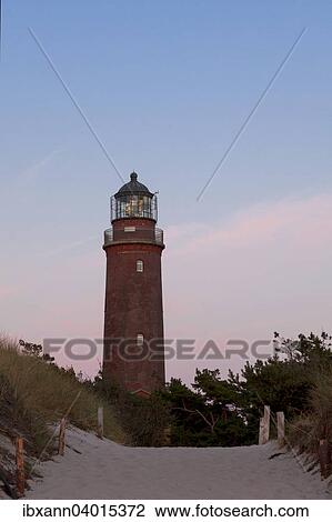 "Lighthouse in Darsser Ort in the evening, Western Pomerania Lagoon Area National Park, near Prerow, Darss, Mecklenburg-Western Pomerania, Baltic Sea, Germany, Europe" View Large Photo Image Stock Image - "Lighthouse in Darsser Ort in the evening, Western Pomerania Lagoon Area National Park, near Prerow, Darss, Mecklenburg-Western Pomerania, Baltic Sea, Germany, Europe". Fotosearch