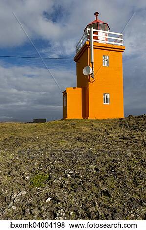 "Lighthouse near Grindavik, Reykjanesskagi, Southern Peninsula or Reykjanes, south coast, Iceland, Europe" View Large Photo Image Stock Photo - "Lighthouse near Grindavik, Reykjanesskagi, Southern Peninsula or Reykjanes, south coast, Iceland, Europe". Fotosearch