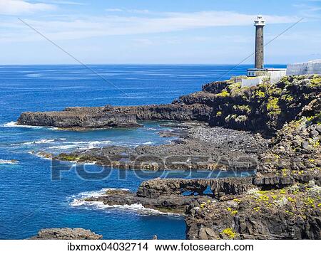 "Lighthouse near Punta Talavera, La Fajana, Barlovento, La Palma, Canary Islands, Spain, Europe" View Large Photo Image Picture - "Lighthouse near Punta Talavera, La Fajana, Barlovento, La Palma, Canary Islands, Spain, Europe". Fotosearch