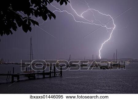 "Lightning above Ueberlingen, seen from Konstanz-Dingelsdorf, Lake Constance, Baden-Wuerttemberg, Germany, Europe" View Large Photo Image Stock Photography - "Lightning above Ueberlingen, seen from Konstanz-Dingelsdorf, Lake Constance, Baden-Wuerttemberg, Germany, Europe". Fotosearch