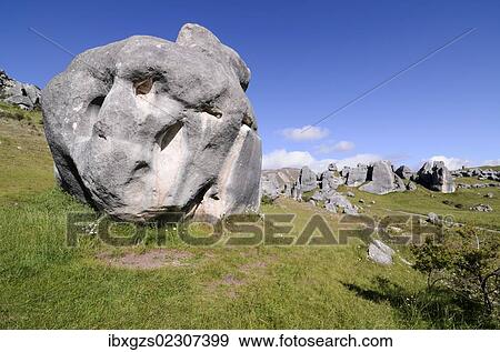 "Limestone rock formations on Castle Hill, South Island, New Zealand, Oceania" View Large Photo Image Stock Photo - "Limestone rock formations on Castle Hill, South Island, New Zealand, Oceania". Fotosearch