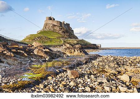 "Lindisfarne Castle, originally built in the 16th century, remodelled as a holiday home, owned by the National Trust, Lindisfarne, Northumberland, England, United Kingdom, Europe" View Large Photo Image Stock Image - "Lindisfarne Castle, originally built in the 16th century, remodelled as a holiday home, owned by the National Trust, Lindisfarne, Northumberland, England, United Kingdom, Europe". Fotosearch