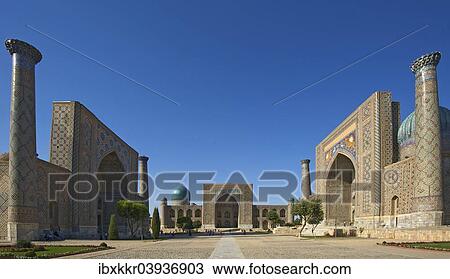 "Links Ulugbek Madrasah, middle Tilya-Kori Madrasah, right Sher-Dor Madrasah, Registan, Samarkand, Uzbekistan, Asia" View Large Photo Image Stock Image - "Links Ulugbek Madrasah, middle Tilya-Kori Madrasah, right Sher-Dor Madrasah, Registan, Samarkand, Uzbekistan, Asia". Fotosearch
