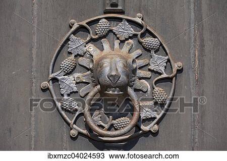 "Lion head door knocker, side portal of St. Michael's Church, 1412 Luneburg, Lower Saxony, Germany, Europe" View Large Photo Image Stock Image - "Lion head door knocker, side portal of St. Michael's Church, 1412 Luneburg, Lower Saxony, Germany, Europe". Fotosearch
