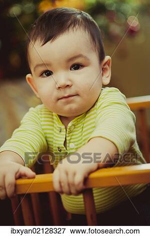 Stock Photo - "Little boy, 18 months, portrait". Fotosearch