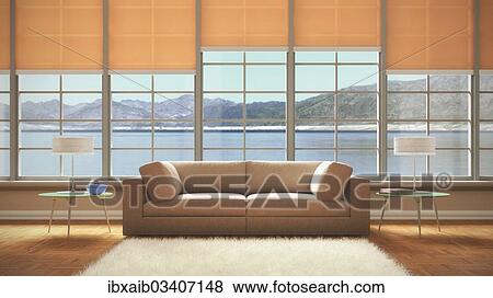 "Living room, 3D illustration" View Large Photo Image Stock Photo - "Living room, 3D illustration". Fotosearch
