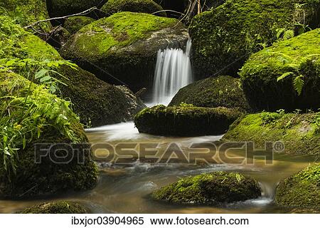 Stock Photography - "Lohnbachfall waterfall, Lohn, Pehendorf, Schonbach, Waldviertel or Forest Quarter, Lower Austria, Austria, Europe". Fotosearch