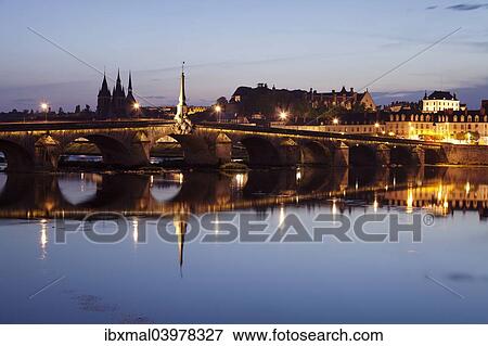"Loire bridge Pont Jacques Gabriel, Saint Nicolas Church, Blois, Loir et Cher, France, Europe" View Large Photo Image Stock Photo - "Loire bridge Pont Jacques Gabriel, Saint Nicolas Church, Blois, Loir et Cher, France, Europe". Fotosearch