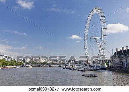 "London Eye ferris wheel and County Hall, Jubilee Bridge, River Thames, London, England, United Kingdom, Europe" View Large Photo Image Stock Photo - "London Eye ferris wheel and County Hall, Jubilee Bridge, River Thames, London, England, United Kingdom, Europe". Fotosearch
