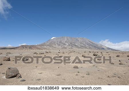 "Lonely wanderer, extinct volcano, view over the Kibo Saddle towards the summit of Kibo, Kilimanjaro National Park, Marangu Route, Tanzania, East Africa, Africa" View Large Photo Image Stock Photo - "Lonely wanderer, extinct volcano, view over the Kibo Saddle towards the summit of Kibo, Kilimanjaro National Park, Marangu Route, Tanzania, East Africa, Africa". Fotosearch