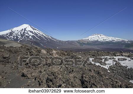 "Lonquimay volcano, left, and Tolhuaca volcano, Lonquimay, Region de la Araucania, Chile, South America" View Large Photo Image Stock Photo - "Lonquimay volcano, left, and Tolhuaca volcano, Lonquimay, Region de la Araucania, Chile, South America". Fotosearch