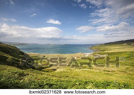 "Looking down to Tongue Bay with the Rabbit Islands on the horizon, Sutherland, Scotland, Great Britain, Europe" View Large Photo Image Stock Photo - "Looking down to Tongue Bay with the Rabbit Islands on the horizon, Sutherland, Scotland, Great Britain, Europe". Fotosearch