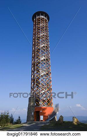 "Lookout tower on Vartovna peak, Liptal, Vsetin district, Zlin region, Czech Republic, Europe" View Large Photo Image Stock Photograph - "Lookout tower on Vartovna peak, Liptal, Vsetin district, Zlin region, Czech Republic, Europe". Fotosearch